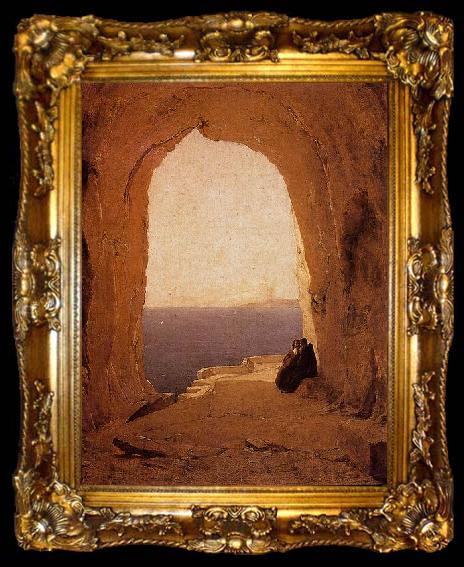 framed  Carl Blechen Grotto in the Gulf of Naples, ta009-2